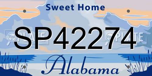 SP42274 Alabama License Plate