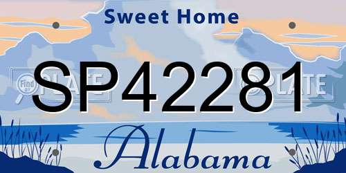 SP42281 Alabama License Plate