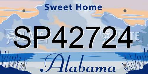 SP42724 Alabama License Plate