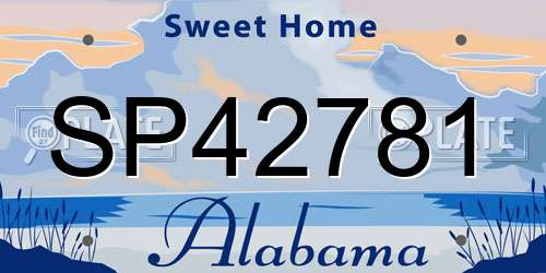 SP42781 Alabama License Plate