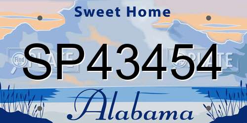 SP43454 Alabama License Plate