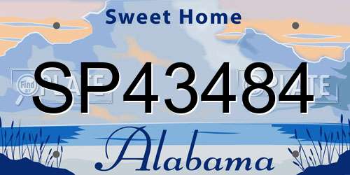 SP43484 Alabama License Plate