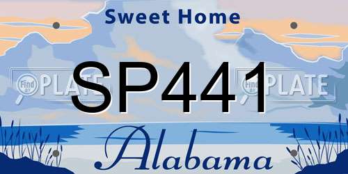SP441 Alabama License Plate