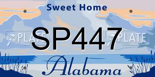 SP447 Alabama License Plate