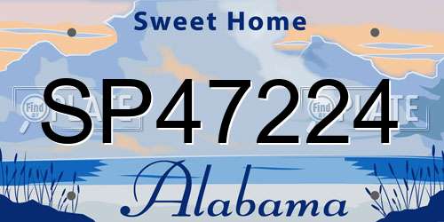 SP47224 Alabama License Plate
