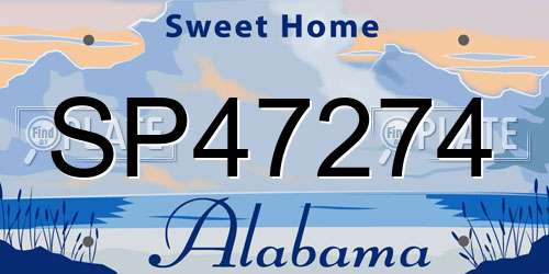 SP47274 Alabama License Plate
