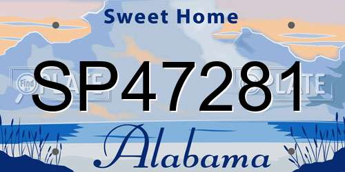 SP47281 Alabama License Plate