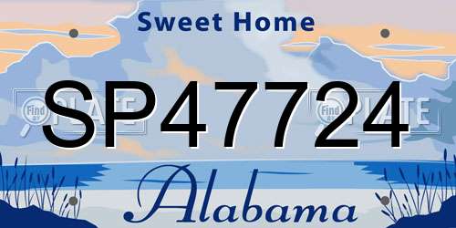 SP47724 Alabama License Plate