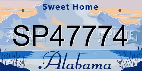 SP47774 Alabama License Plate