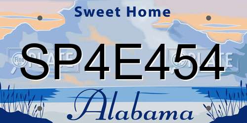 SP4E454 Alabama License Plate