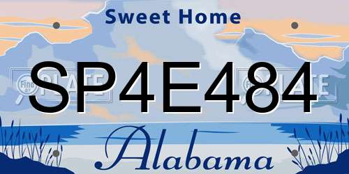 SP4E484 Alabama License Plate