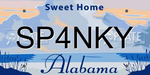 SP4NKY Alabama License Plate