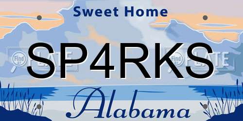 SP4RKS Alabama License Plate