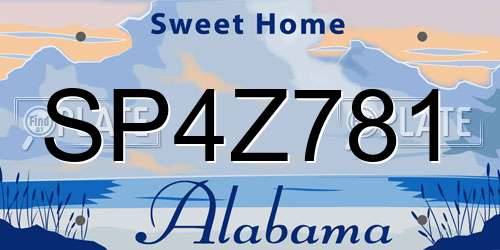 SP4Z781 Alabama License Plate