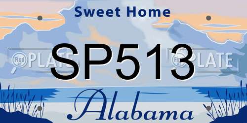 SP513 Alabama License Plate