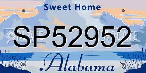 SP52952 Alabama License Plate
