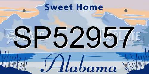 SP52957 Alabama License Plate