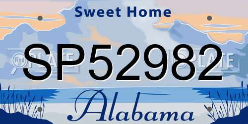 SP52982 Alabama License Plate