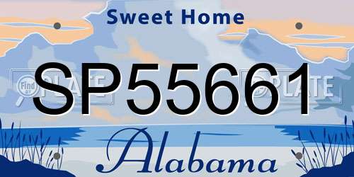 SP55661 Alabama License Plate