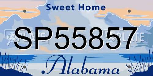 SP55857 Alabama License Plate