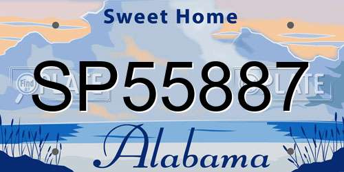 SP55887 Alabama License Plate