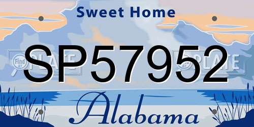 SP57952 Alabama License Plate