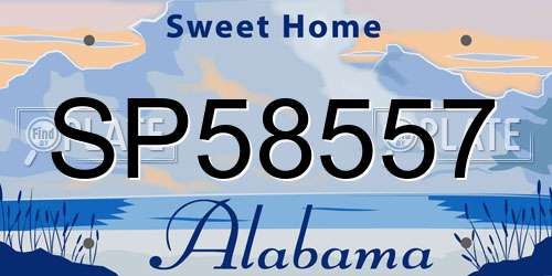 SP58557 Alabama License Plate