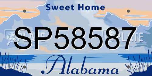 SP58587 Alabama License Plate