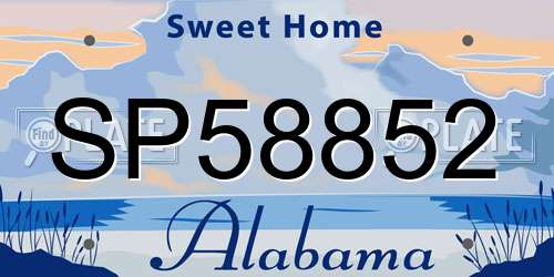SP58852 Alabama License Plate