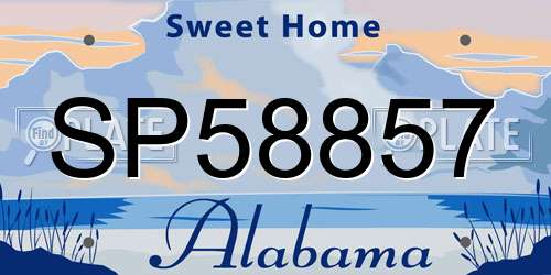 SP58857 Alabama License Plate