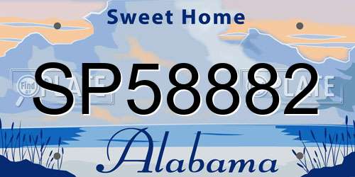 SP58882 Alabama License Plate