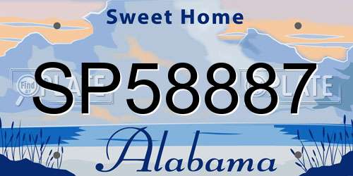 SP58887 Alabama License Plate