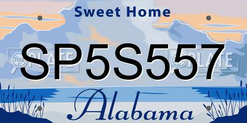 SP5S557 Alabama License Plate