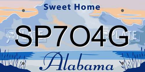 SP7O4G Alabama License Plate