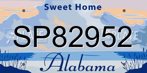 SP82952 Alabama License Plate