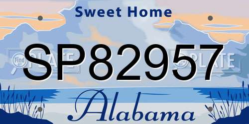 SP82957 Alabama License Plate