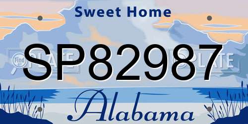 SP82987 Alabama License Plate