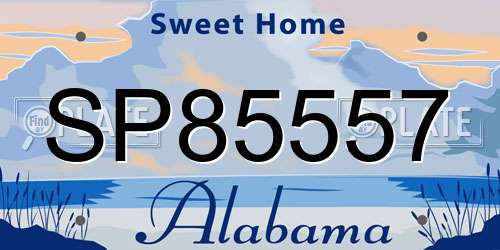 SP85557 Alabama License Plate
