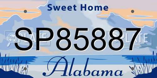 SP85887 Alabama License Plate