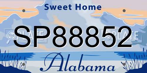 SP88852 Alabama License Plate