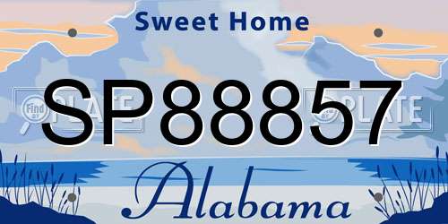 SP88857 Alabama License Plate