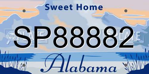 SP88882 Alabama License Plate