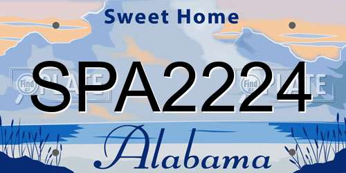 SPA2224 Alabama License Plate