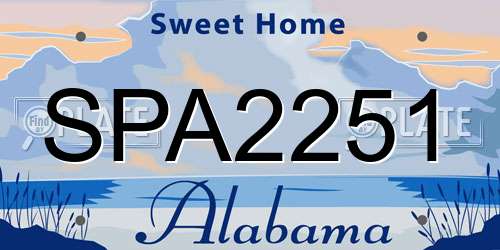SPA2251 Alabama License Plate