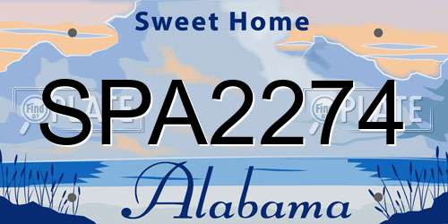 SPA2274 Alabama License Plate