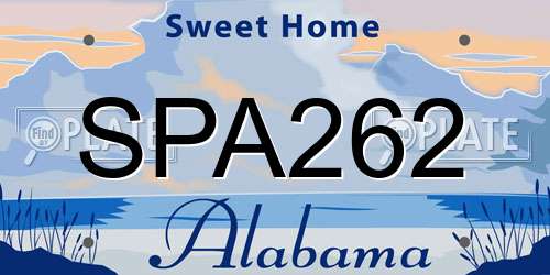 SPA262 Alabama License Plate