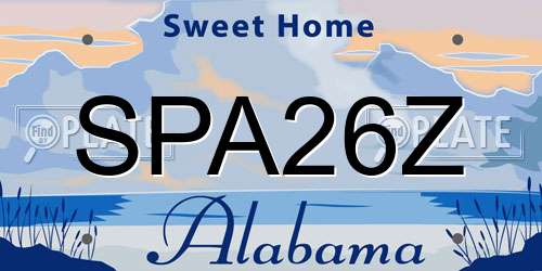 SPA26Z Alabama License Plate