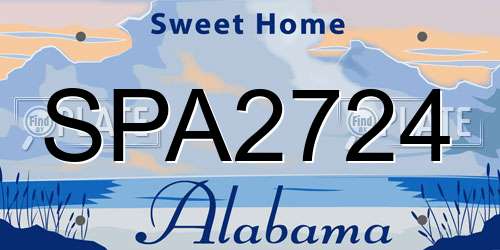 SPA2724 Alabama License Plate