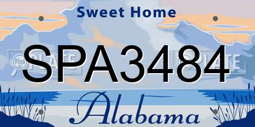 SPA3484 Alabama License Plate