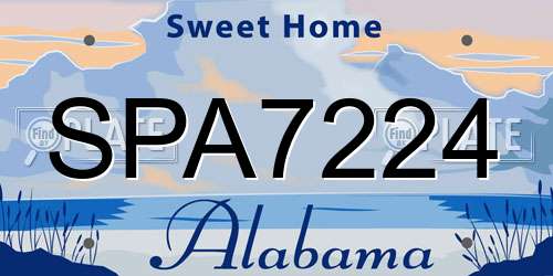 SPA7224 Alabama License Plate